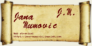 Jana Mumović vizit kartica